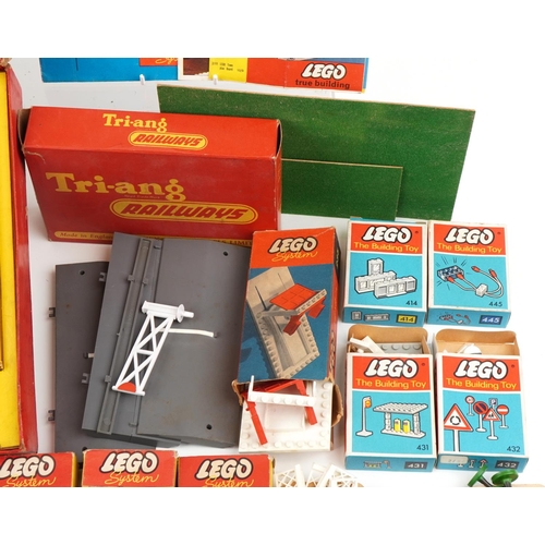 1542 - Tri-ang OO gauge model railway and Lego System building blocks, predominantly with boxes, the Tri-an... 