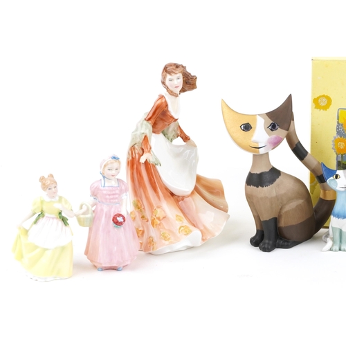 1161 - Collectable figures and animals including Goebel cats designed by Rosina Wachtmeister, The Doctor HN... 