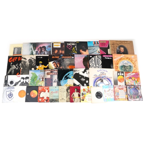 1266 - Vinyl LP records and 45rpms including The Boom Town Rats, Utopia, Elvis Presley, Camel, Futurama, Jo... 