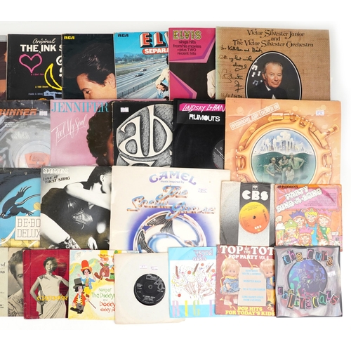 1266 - Vinyl LP records and 45rpms including The Boom Town Rats, Utopia, Elvis Presley, Camel, Futurama, Jo... 