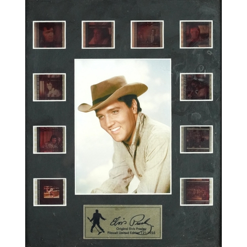 1278 - Elvis Presley memorabilia comprising a framed montage and a film cell, each mounted, framed and glaz... 