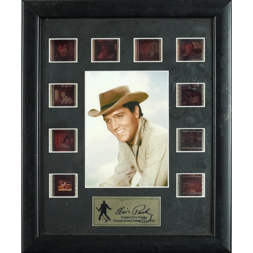 1278 - Elvis Presley memorabilia comprising a framed montage and a film cell, each mounted, framed and glaz... 