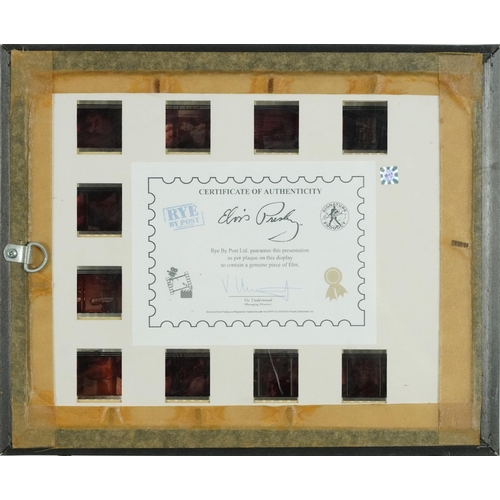 1278 - Elvis Presley memorabilia comprising a framed montage and a film cell, each mounted, framed and glaz... 