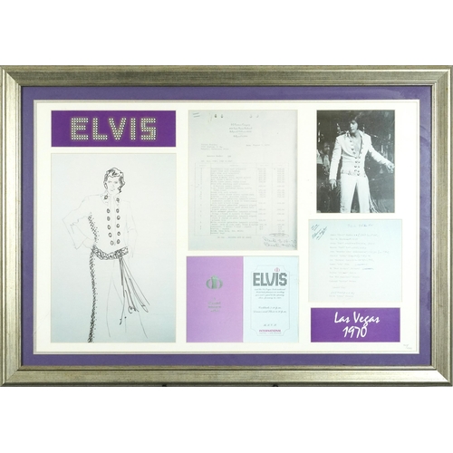 1278 - Elvis Presley memorabilia comprising a framed montage and a film cell, each mounted, framed and glaz... 