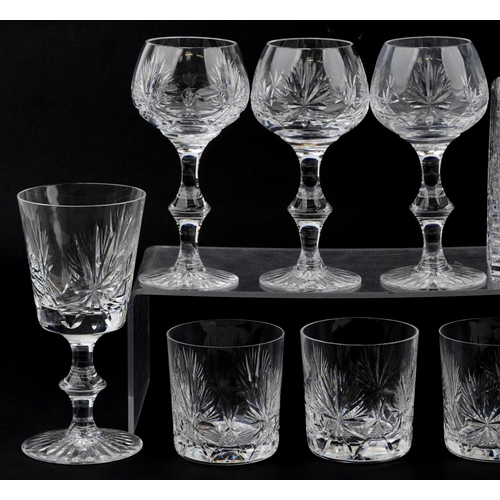 1187 - Edinburgh and Stuart crystal including set of six tumblers and decanter, the largest each 18cm high