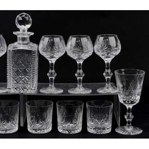 1187 - Edinburgh and Stuart crystal including set of six tumblers and decanter, the largest each 18cm high