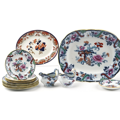 1483 - Doulton Burslem and Cauldon dinner and teaware and a pair of fish servers with ivorine handles and s... 