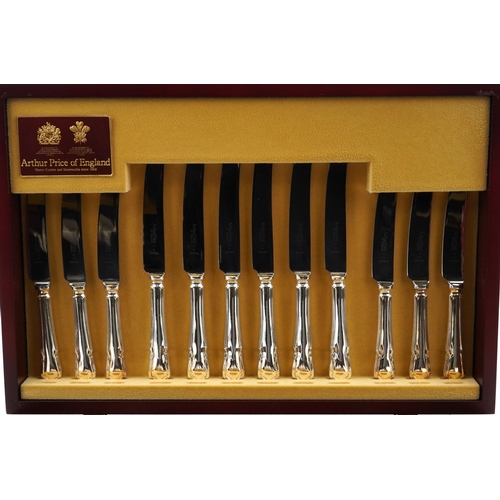 1192 - Arthur Price six plate canteen of Sheffield silver plated cutlery housed in a mahogany canteen, the ... 