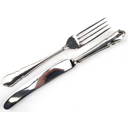 1192 - Arthur Price six plate canteen of Sheffield silver plated cutlery housed in a mahogany canteen, the ... 