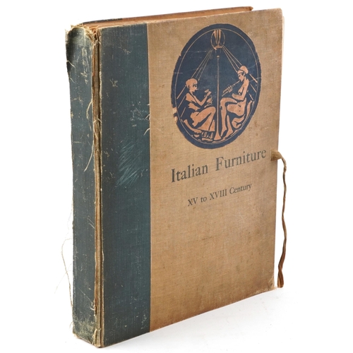 721 - Italian Furniture, Interiors and Decoration from the 15th to the 18th century hardback folio with pl... 