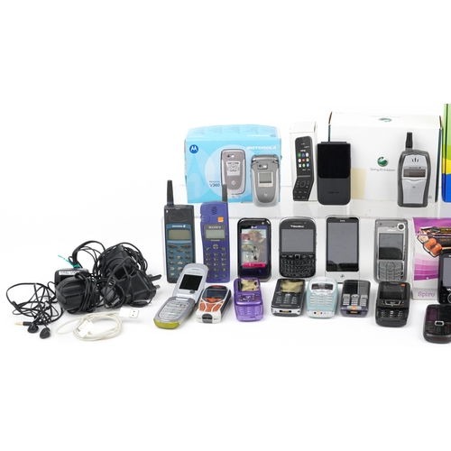 1481 - Vintage and later mobile phones, some with boxes including Sony, LG, Samsung and HTC