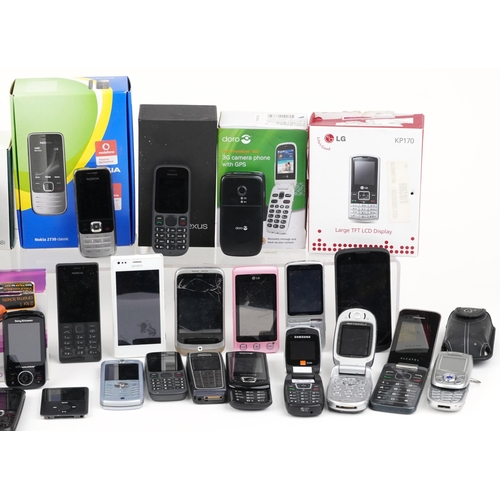 1481 - Vintage and later mobile phones, some with boxes including Sony, LG, Samsung and HTC