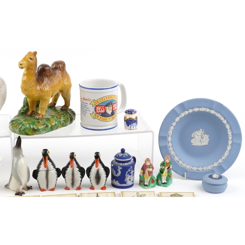 1492 - Victorian and later china including Staffordshire style camel, Wedgwood plate, Minton cup and saucer... 