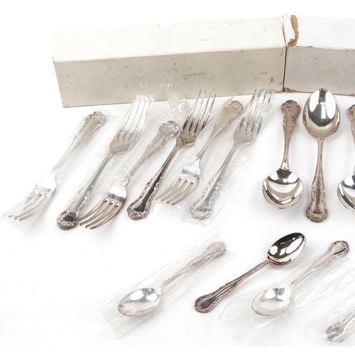 1472 - As new Mappin & Webb silver plated cutlery housed in three boxes including forks