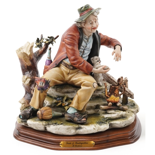 1167 - Two Capodimonte hand painted porcelain figure groups including Tride & Santagostino, the largest 35c... 