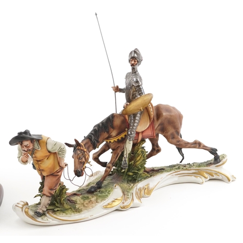 1167 - Two Capodimonte hand painted porcelain figure groups including Tride & Santagostino, the largest 35c... 