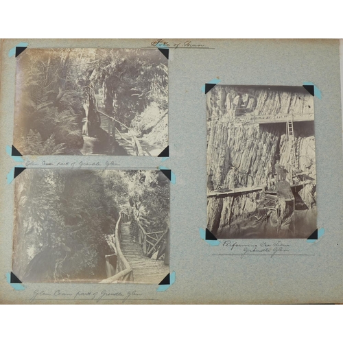 750 - Early 20th century black and white photographs relating to the Isle of Man arranged in an album incl... 