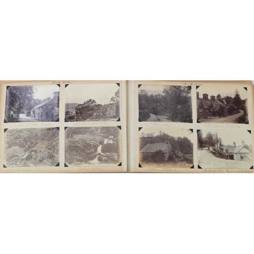 751 - Early 20th century black and white photographs arranged in an album including Staffordshire, Warwick... 