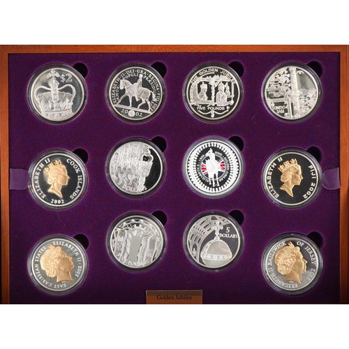 626 - Queen Elizabeth II Golden Jubilee silver proof coin collection comprising twenty four coins housed i... 