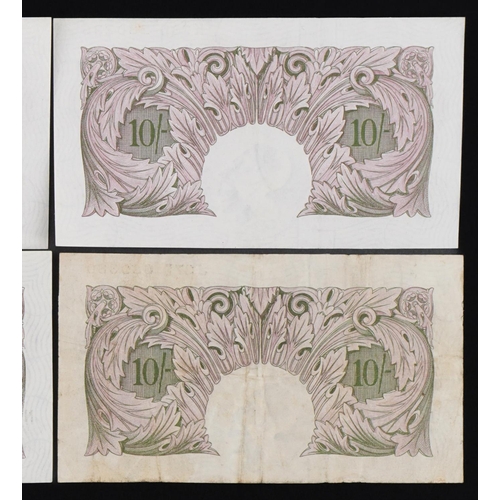 559 - Six Bank of England ten shilling notes, each Chief Cashier K O Peppiatt, including three with consec... 