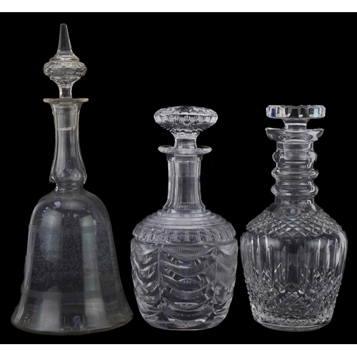 1475 - Three cut glass decanters including one with swags, the largest 33.5cm high