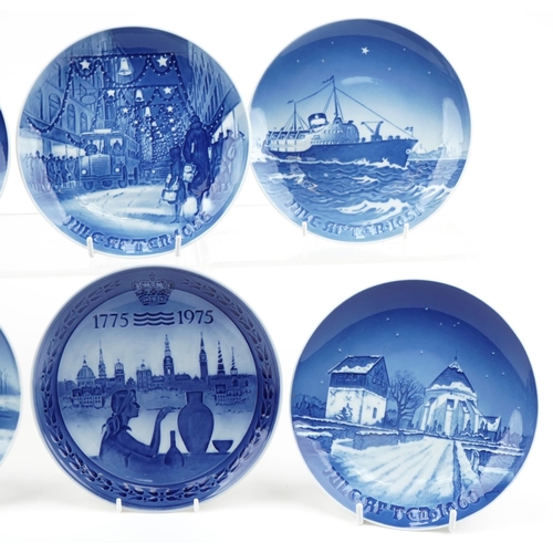 1155 - Bing & Grondahl and Royal Copenhagen, eight Danish porcelain 1950s and 60s Christmas plates comprisi... 