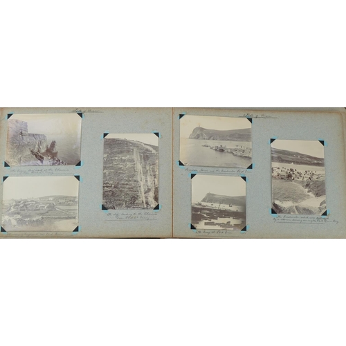 750 - Early 20th century black and white photographs relating to the Isle of Man arranged in an album incl... 