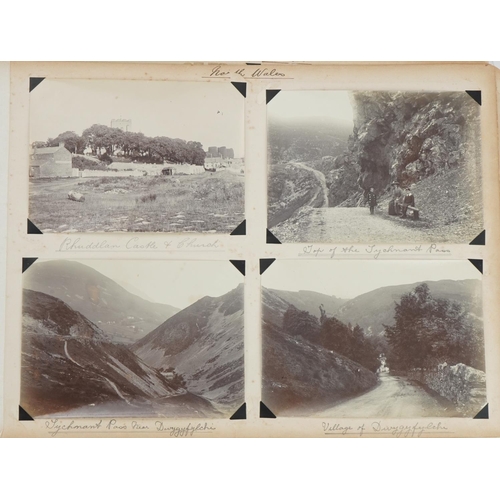 751 - Early 20th century black and white photographs arranged in an album including Staffordshire, Warwick... 