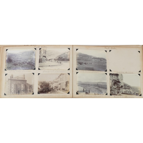 751 - Early 20th century black and white photographs arranged in an album including Staffordshire, Warwick... 