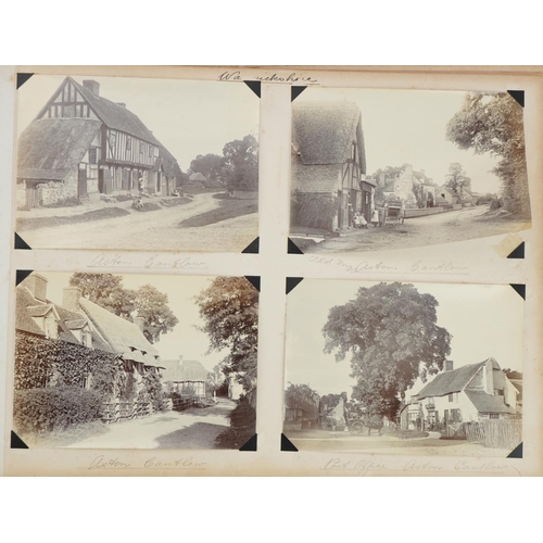 751 - Early 20th century black and white photographs arranged in an album including Staffordshire, Warwick... 