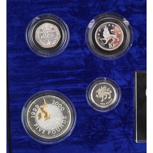 644 - Elizabeth II 2000 United Kingdom Millennium silver coin collection by The Royal Mint housed in a fit... 