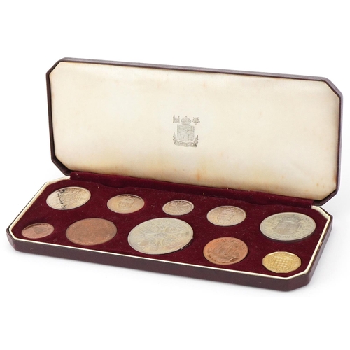 628 - Elizabeth II 1953 specimen coin set by The Royal Mint housed in a fitted case