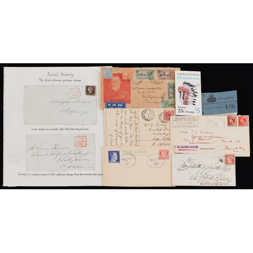 668 - 19th century and later postal history including a Penny Black cover dated 1840 and a Penny Red examp... 