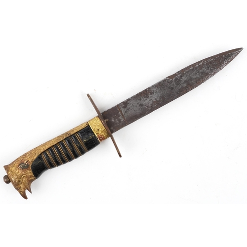 1831 - Italian Fascist military interest Youth Movement dress dagger with double edged steel blade, 27.5cm ... 