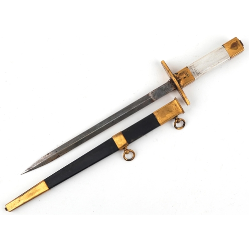 1803 - French military interest air force officer's parade dagger with scabbard and steel blade impressed D... 