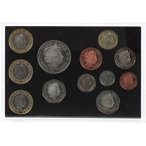 647 - Elizabeth II 2009 UK proof coin set by The Royal Mint with fitted case including Kew Gardens fifty p... 