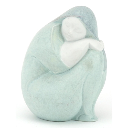 1166 - Lladro porcelain model of a girl hugging her knees, impressed number 8048 to the base, 15cm high