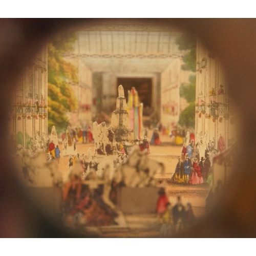 1506 - Victorian telescopic diorama of The Great Exhibition 1851, 19cm x 16cm