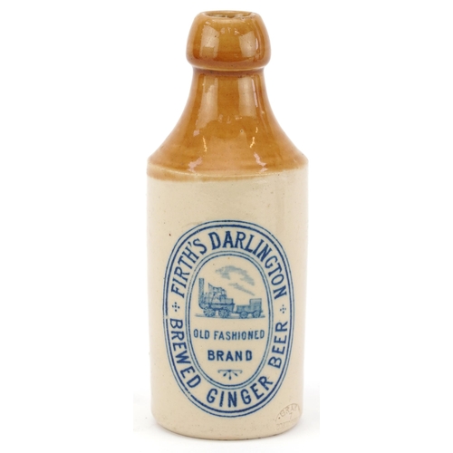 132 - Victorian ginger beer bottle, Frith Darlington Brewed Ginger Beer The Old Fashioned Brand, 18cm high