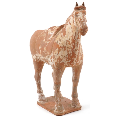 1396 - Anglo Indian pottery horse sculpture, 30cm high