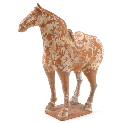 1396 - Anglo Indian pottery horse sculpture, 30cm high