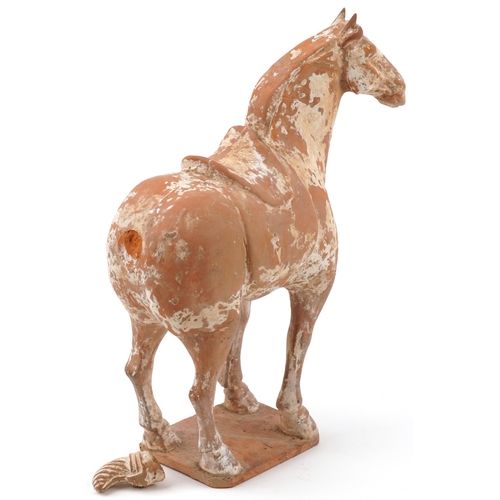 1396 - Anglo Indian pottery horse sculpture, 30cm high