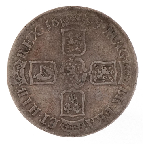 580 - William III 1695 silver crown dated 1695