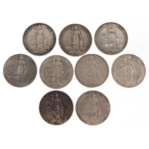 610 - Assorted silver Edward VII florins