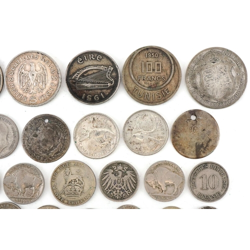 660 - Assorted silver and other coinage including European and Chinese