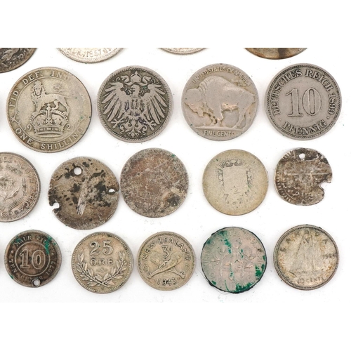 660 - Assorted silver and other coinage including European and Chinese