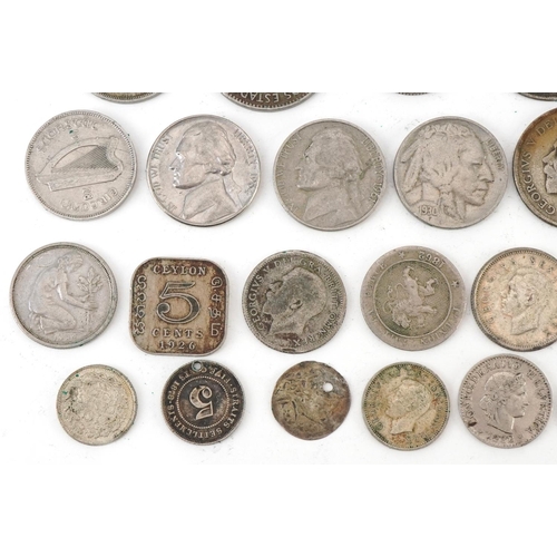 660 - Assorted silver and other coinage including European and Chinese