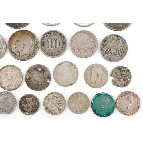 660 - Assorted silver and other coinage including European and Chinese