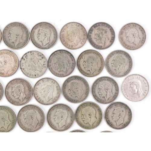 617 - One shilling coins including pre 1947