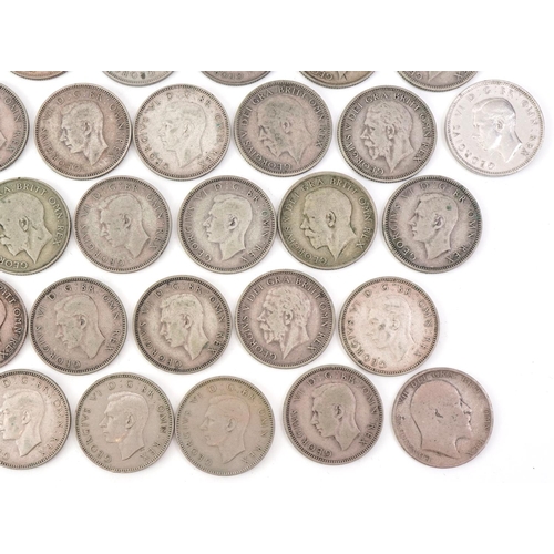 617 - One shilling coins including pre 1947